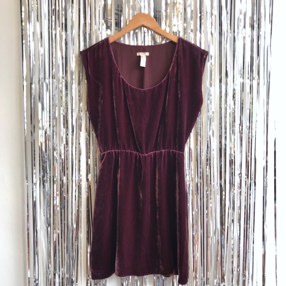 J Crew Velutto Mauve Velvet Shift Dress